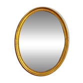 Miroir Deknudt ovale cadre doré.