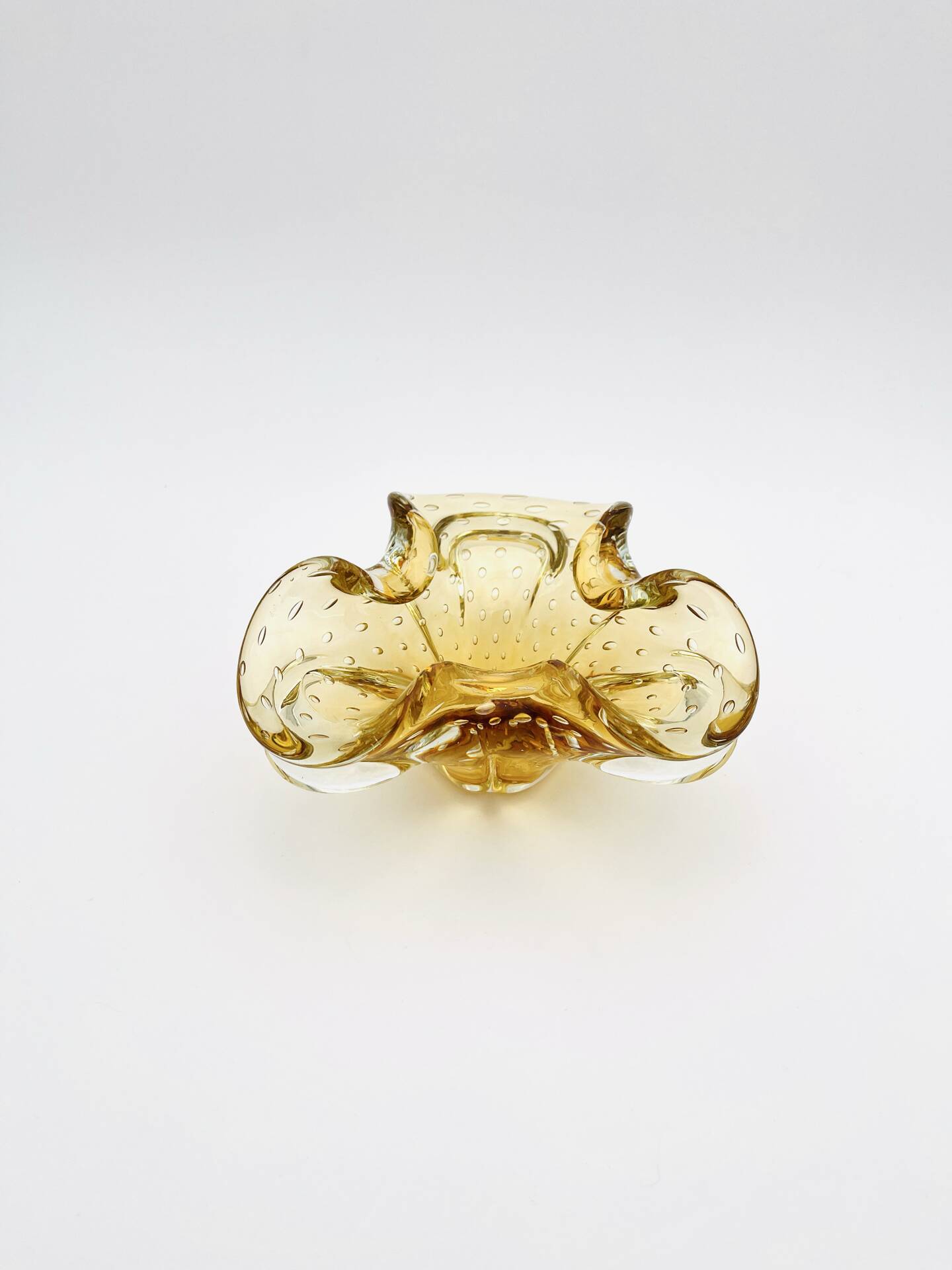 Murano bowl Archimede Seguso Bullicante Sommerso Yellow Gold