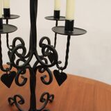 Black candle holder 5 heart candles sweden
