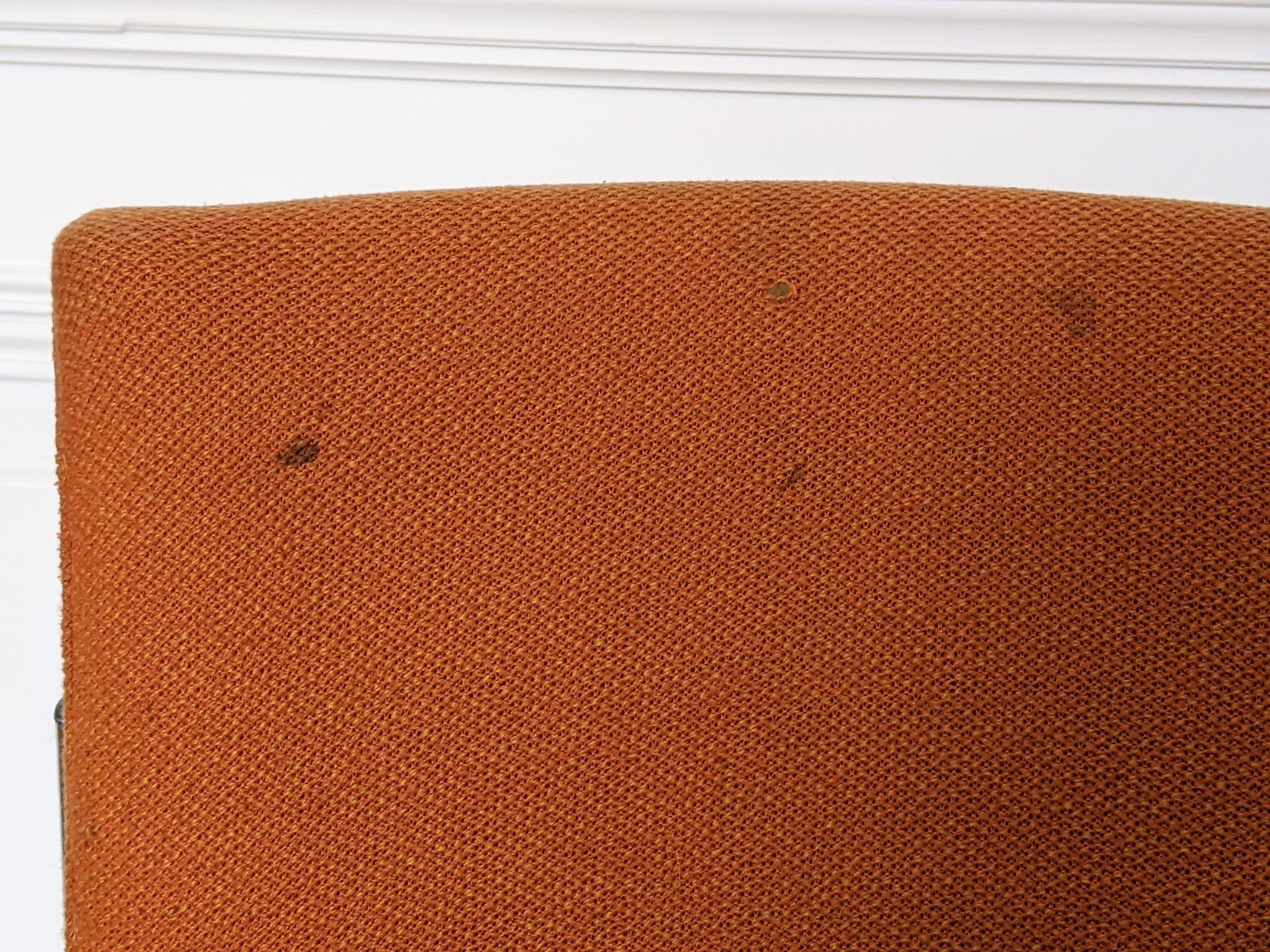 Orange chrome fabric chair