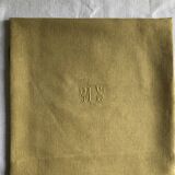 Old linen tablecloth and evening tinted in vermeil