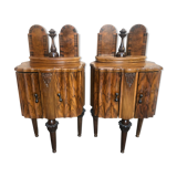 Pair of bedsides in walnut veneer 1940s