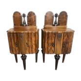 Pair of bedsides in walnut veneer 1940s