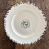 Round iron earth dish monogram “N” KG Lunéville