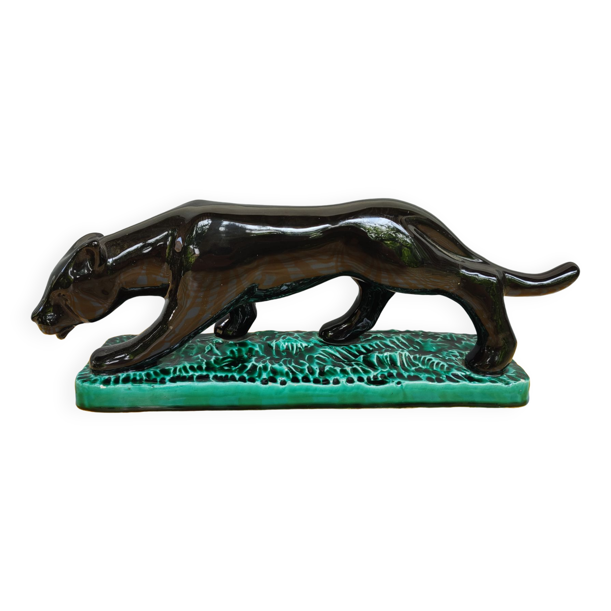 Black panther in ceramic Vallauris