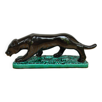 Black panther in ceramic Vallauris