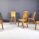 Vintage pine wood dining chairs - 1970s