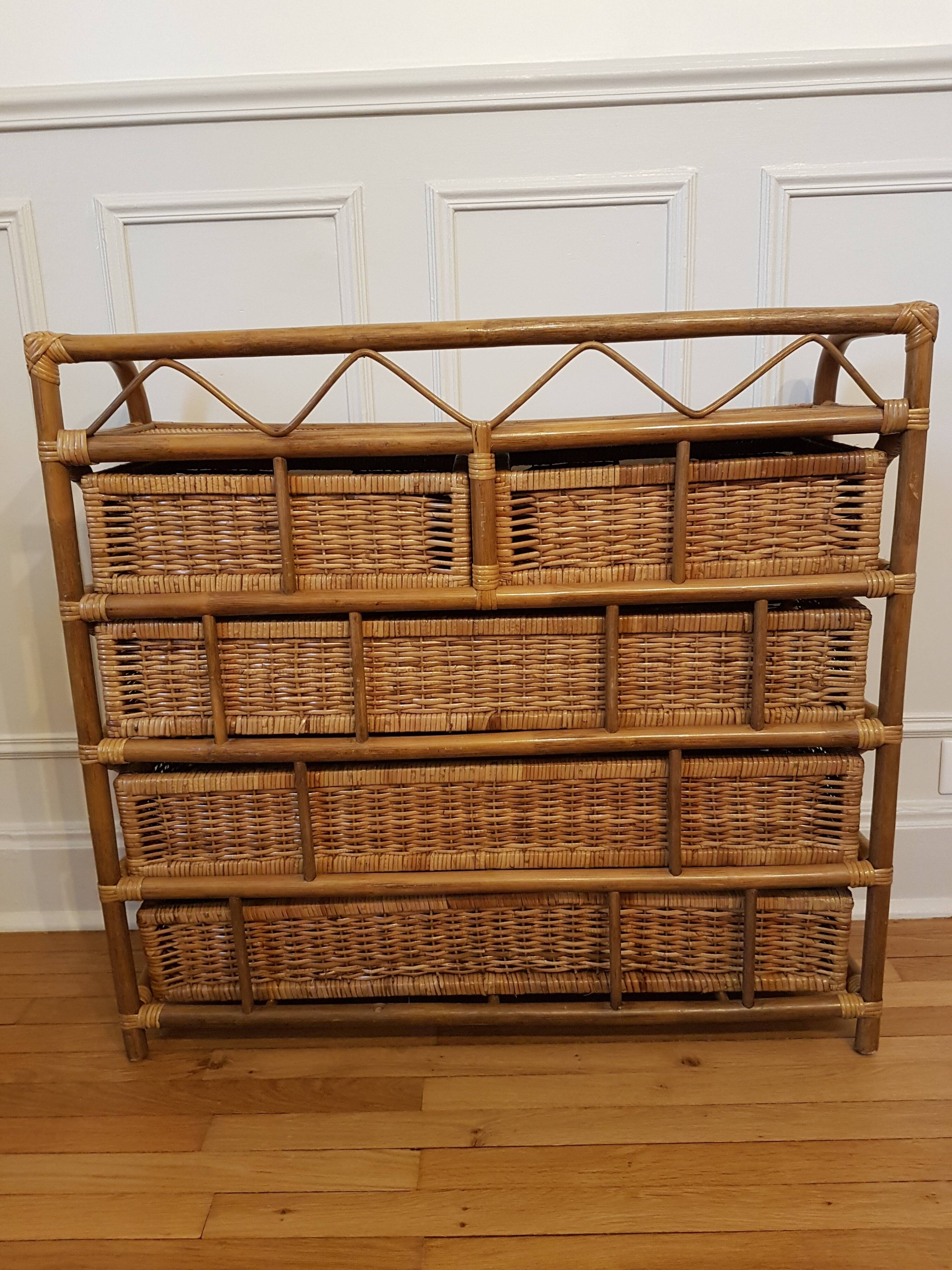 Rattan chest of drawers