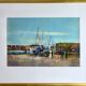 Oil on canvas framed representing the Breton port of Dahouët