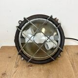 Black Industrial Cast Iron Wall or Ceiling Light from Elektrosvit, 1960s