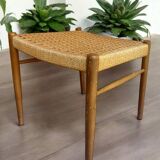 Scandinavian wooden and rope stool, 1950s-60s