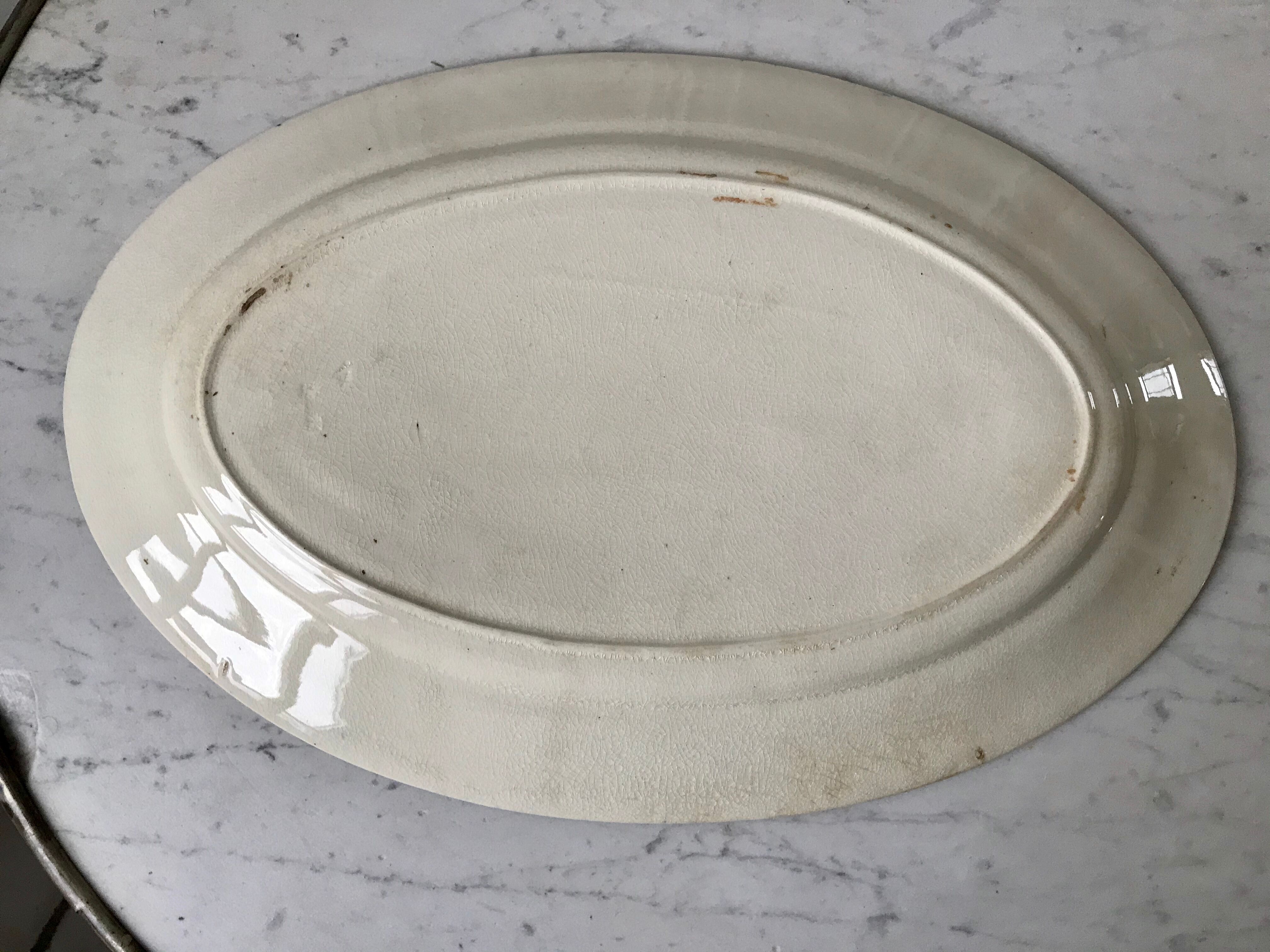 oval flat Terre de Fer bleu XIXth