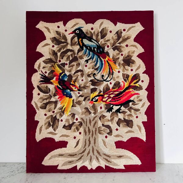 Canevas tapisserie L’arbre aux 3 oiseaux de paradis