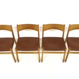 Set de 4 chaises en cuir, John Vedel-Rieper, Erhard Rasmussen, Danemark, 1960