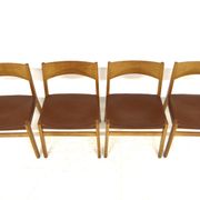 Set of 4 leather chairs, John Vedel-Rieper, Erhard Rasmussen, Denmark, 1960
