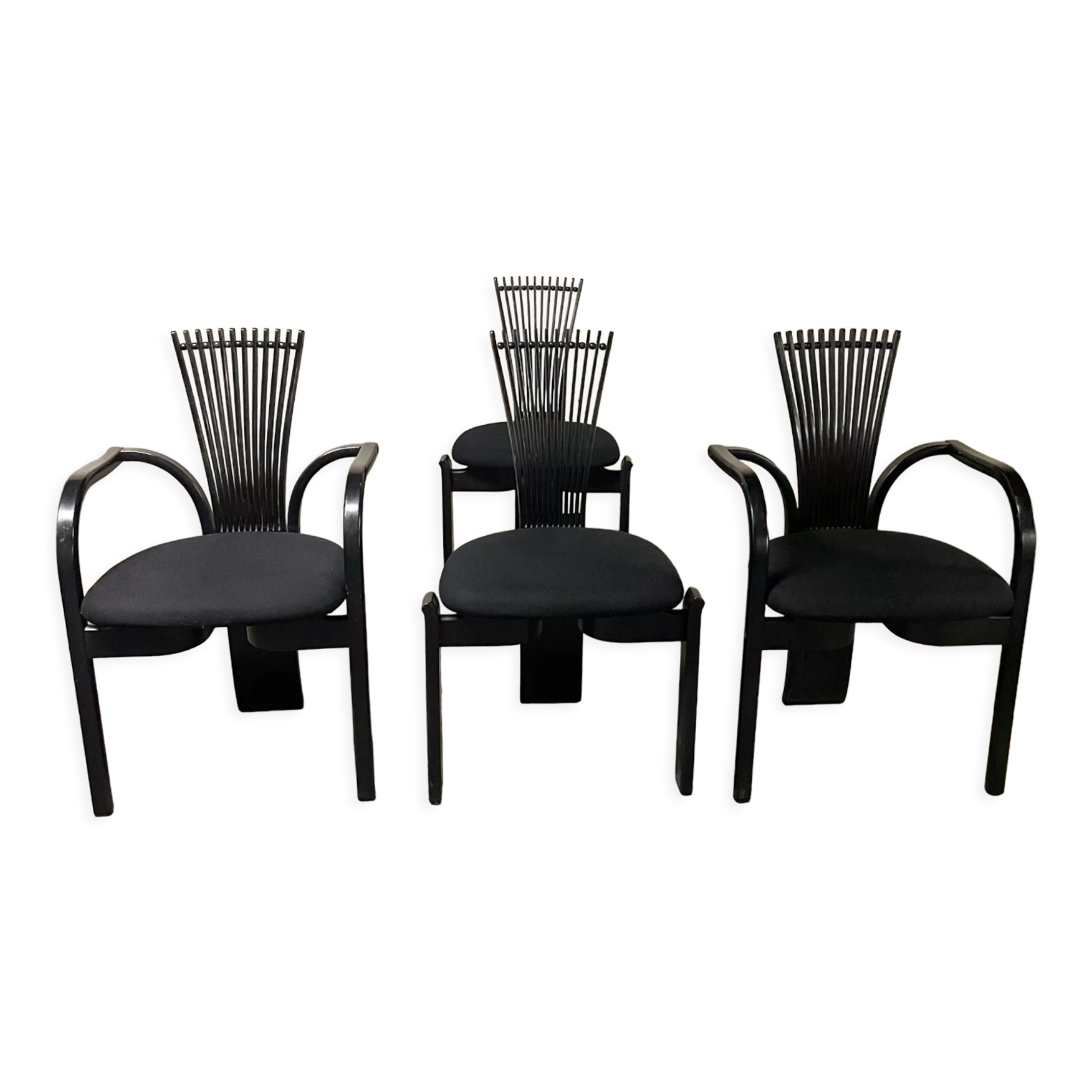 Set of 2 armchairs and 2 chairs "Totem", Torstein Nilsen, Westnofa 1980
