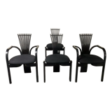 Set of 2 armchairs and 2 chairs "Totem", Torstein Nilsen, Westnofa 1980