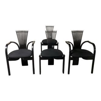 Set of 2 armchairs and 2 chairs "Totem", Torstein Nilsen, Westnofa 1980