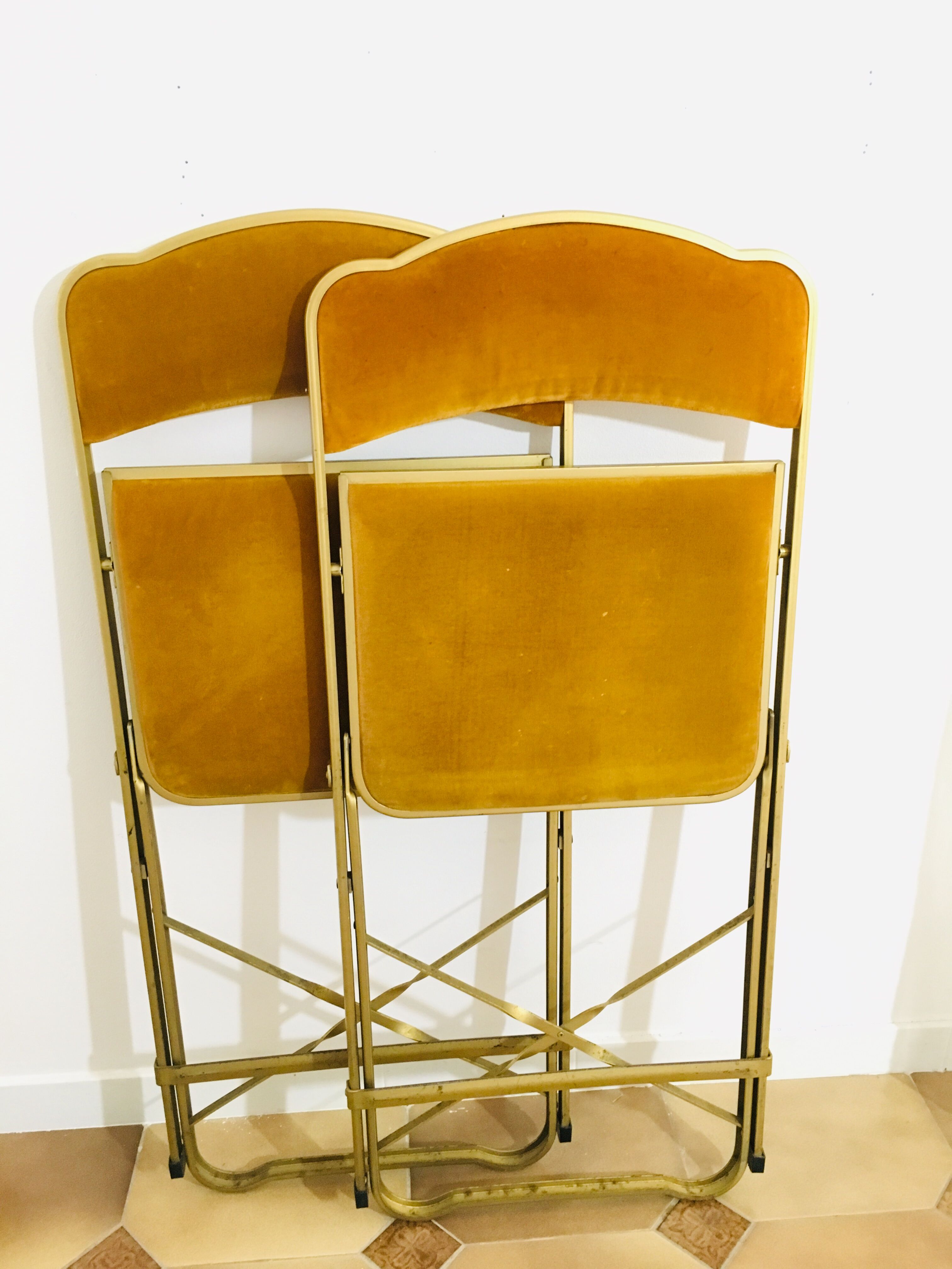 Lot de 2 chaises pliantes en velours