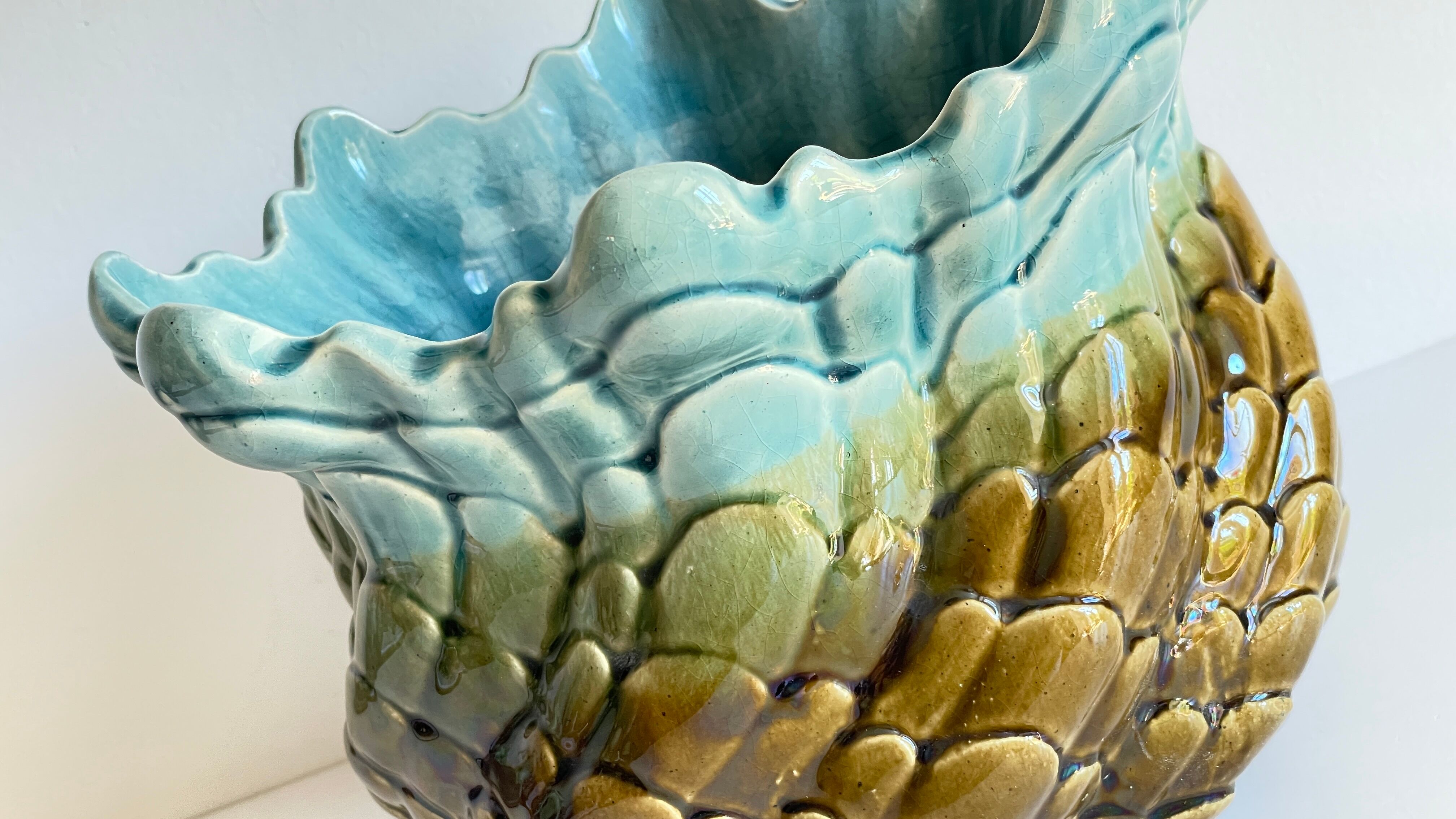 Pot cover slurry in ceramic enamelled vintage