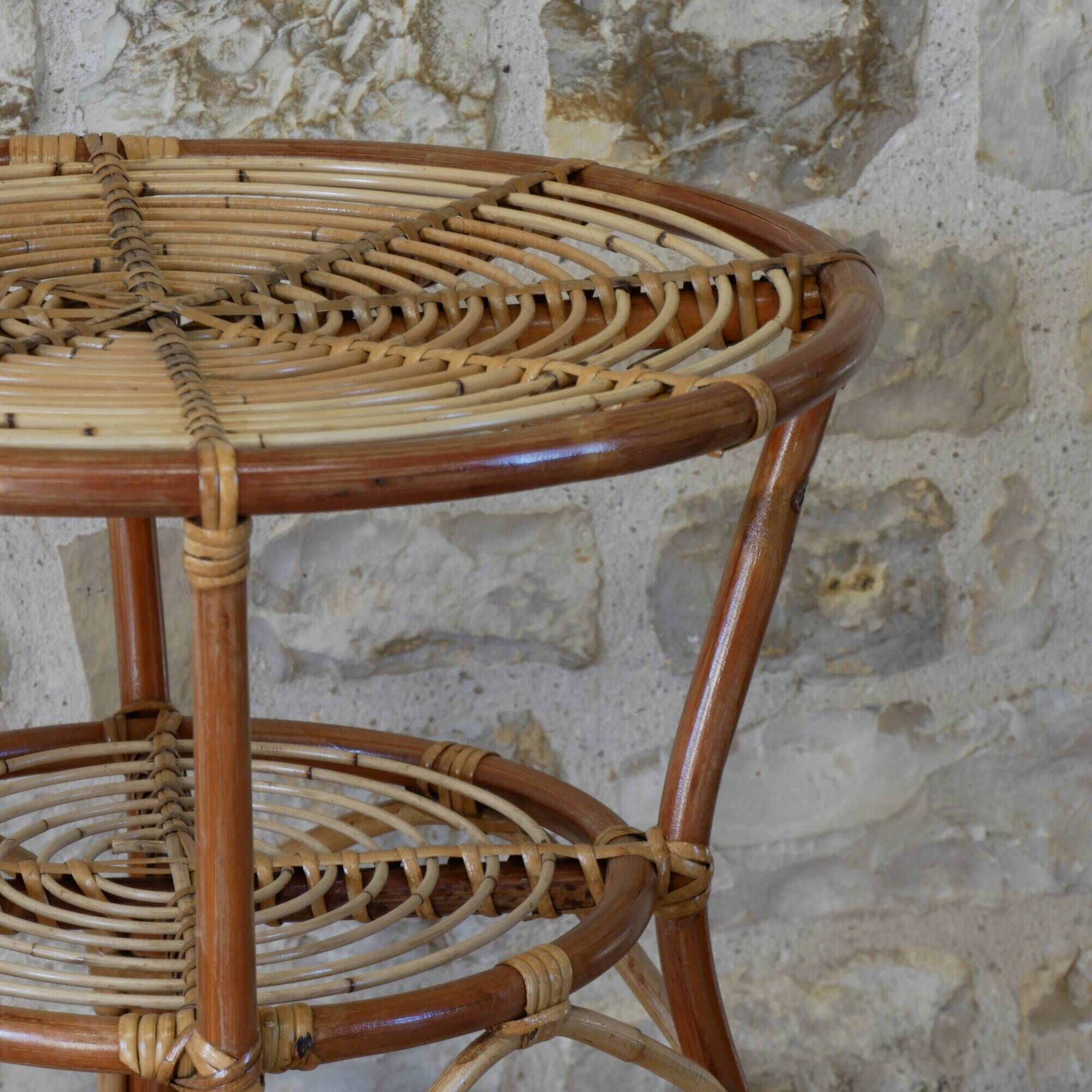 Table ronde en rotin naturel | Selency