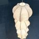 German cocoon pendant lamp from the mid-century by Friedel Wauer for Goldkant Leuchten, 1960s.
