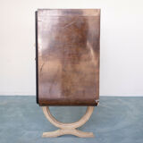 Dark wood sideboard glass design 1950s vintage modernariate