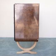 Dark wood sideboard glass design 1950s vintage modernariate