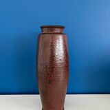 Large textured dark ceramic vase