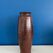 Large textured dark ceramic vase