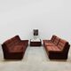 Canapé modulable vintage en velours rembourré « Sunset brown »