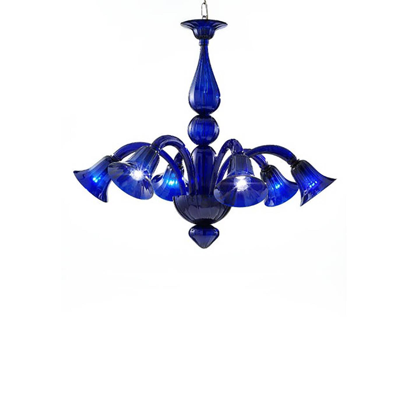 Contemporary Translucent Azzurre Murano Style Glass Chandelier