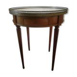 Louis XVI style hot water bottle table in walnut and mahogany