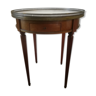 Louis XVI style hot water bottle table in walnut and mahogany