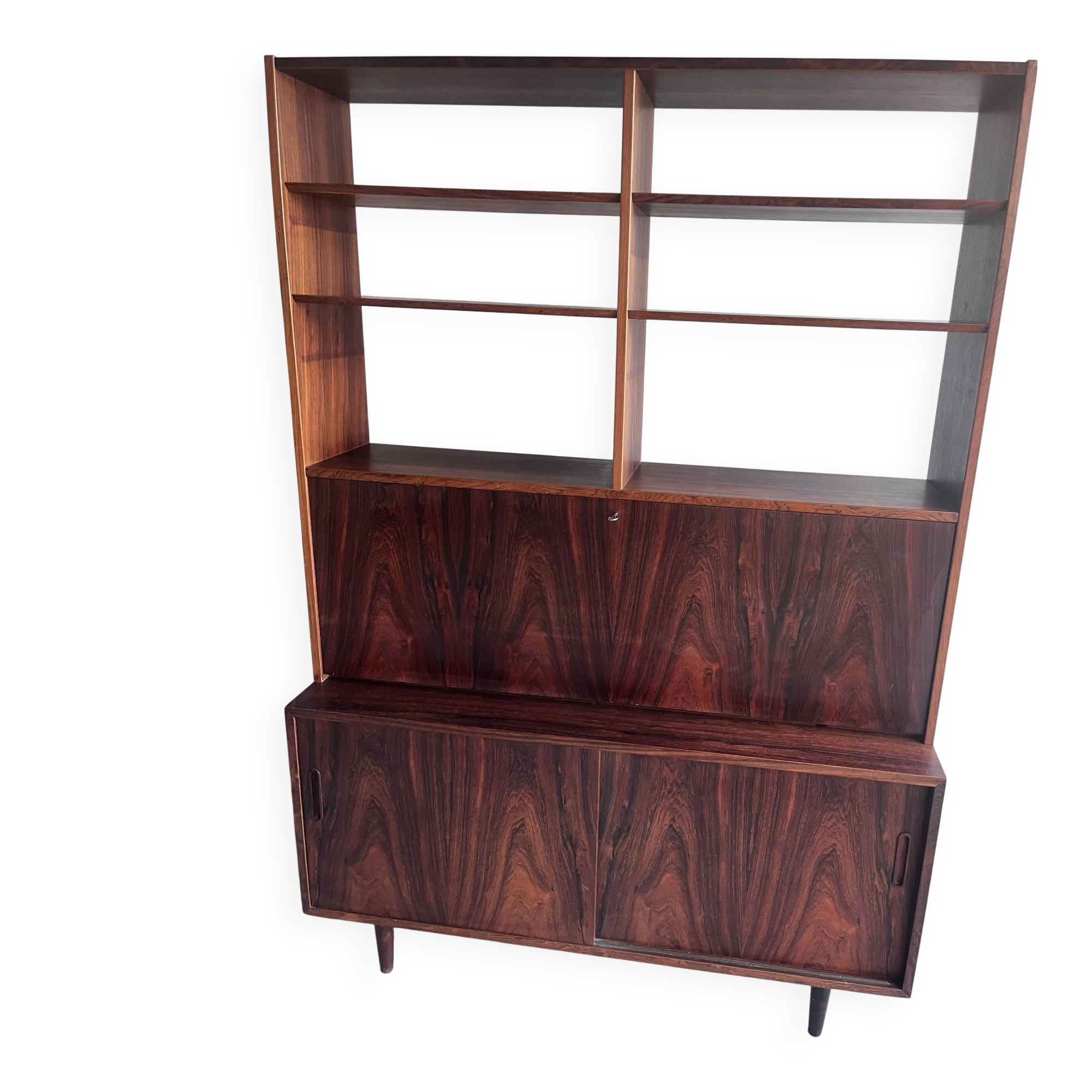 Secretary library model HU-9 in rosewood by Poul Hundevad, Denmark, 1960s.