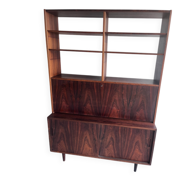 Bibliothèque secrétaire modèle HU-9 en palissandre par Poul Hundevad, Danemark, années 1960