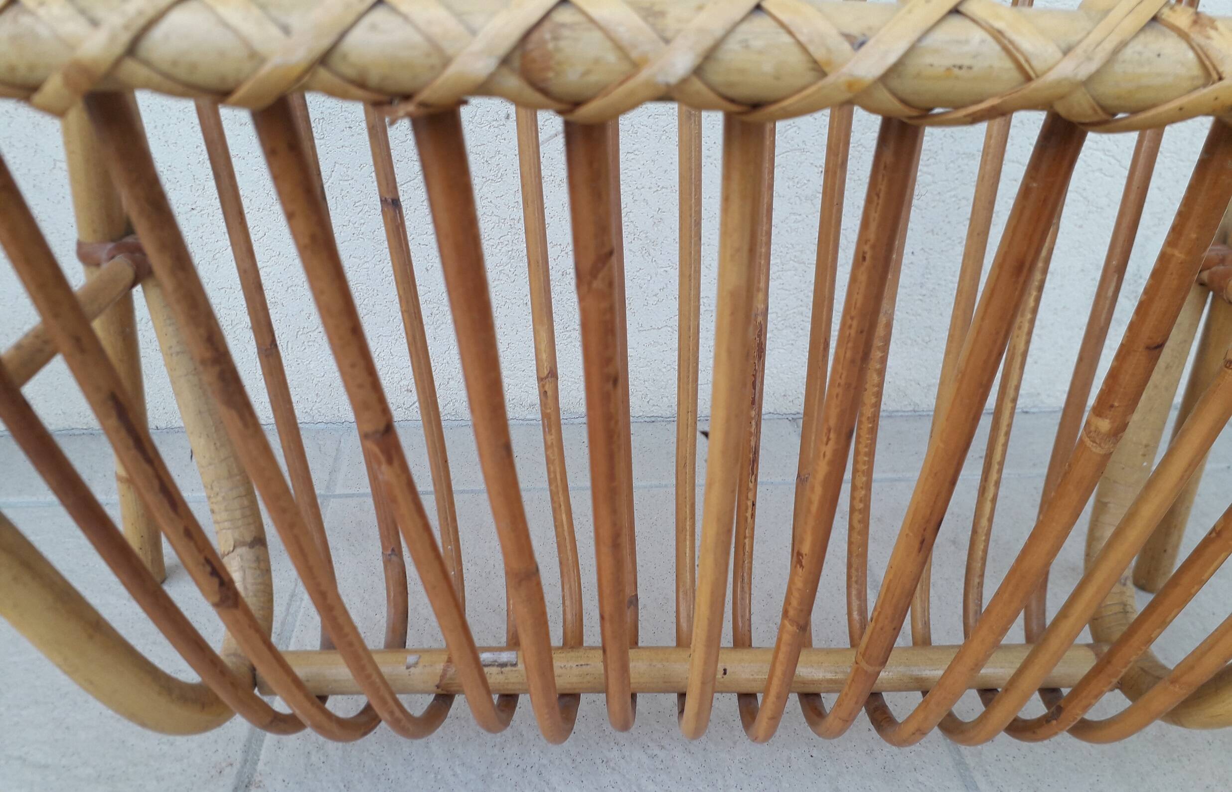 Rattan magazine rack