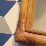 Vintage bamboo and rattan mirror 48X80cm