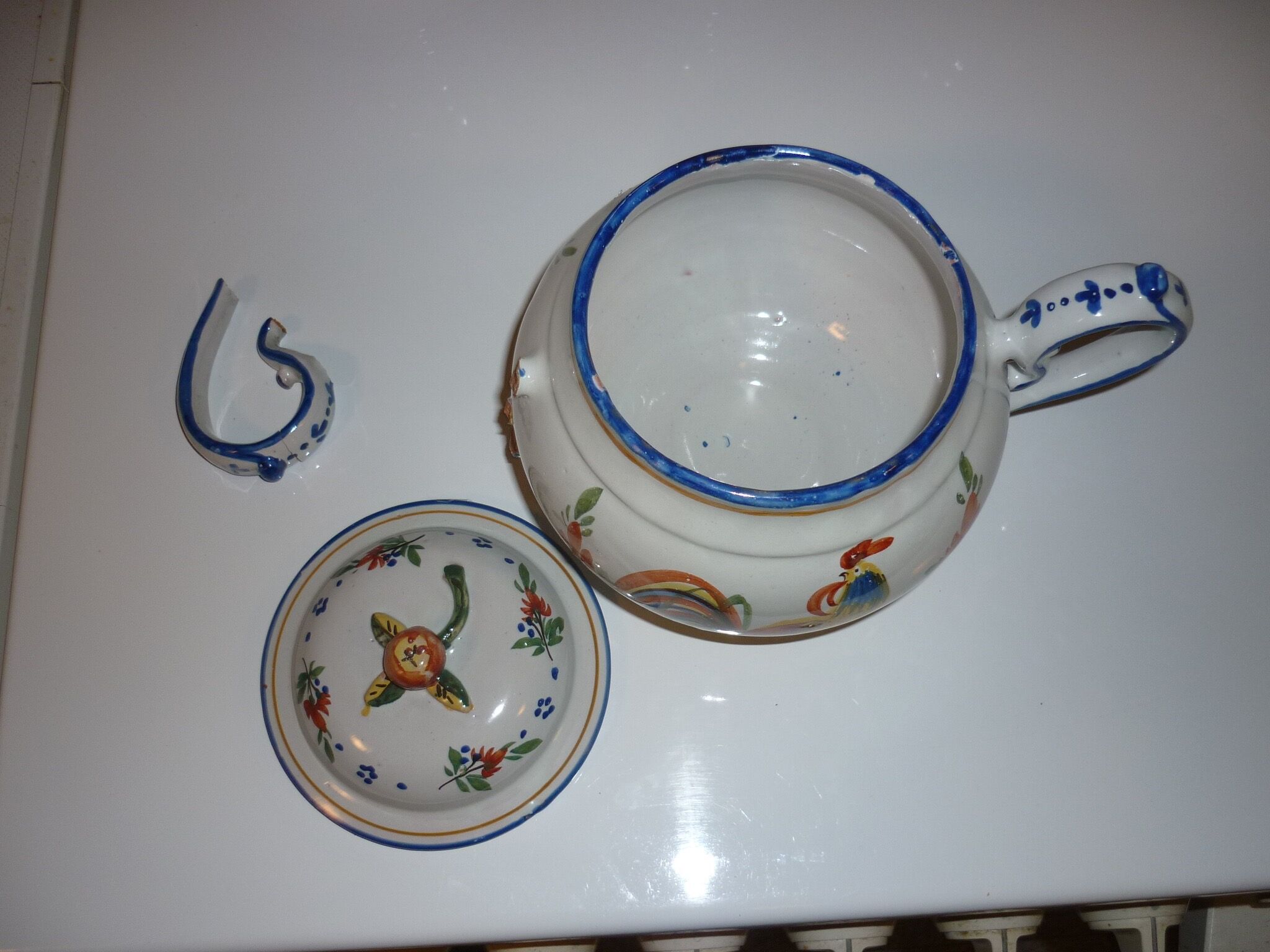 Set coffee-tea rooster decorations