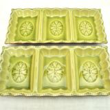 Set of two ceramic serving trays