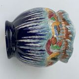 Art deco pot cache birds in old glazed ceramic