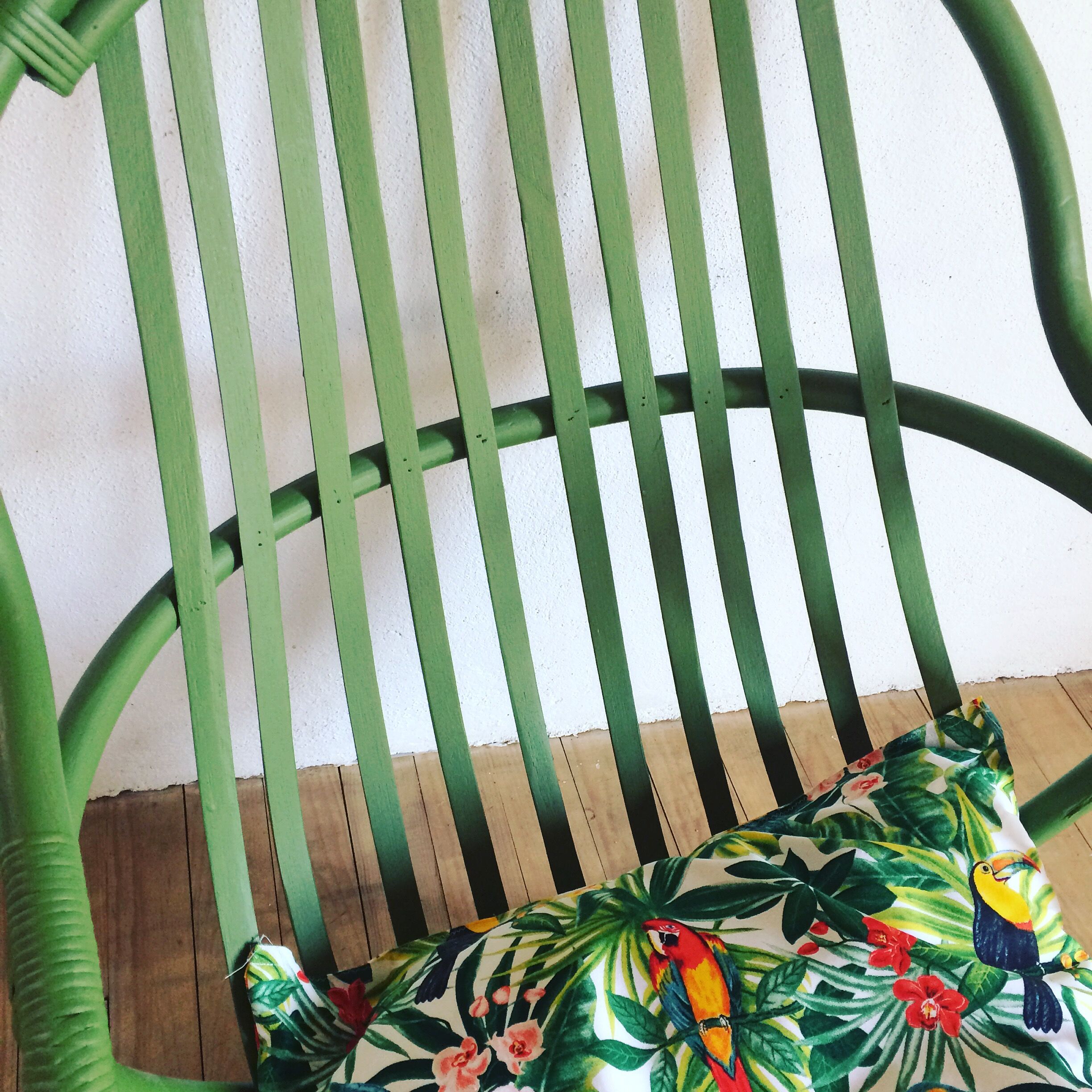 Vintage rattan swivel chair