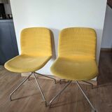 Set of 2 mustard chairs with chrome legs Made in Italy