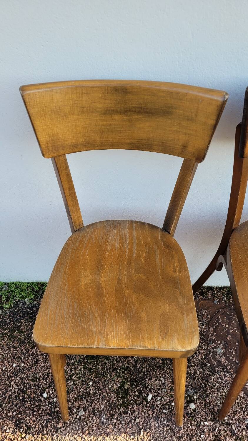 Série de 4 chaises de bistrot restaurant vintage- 1950s