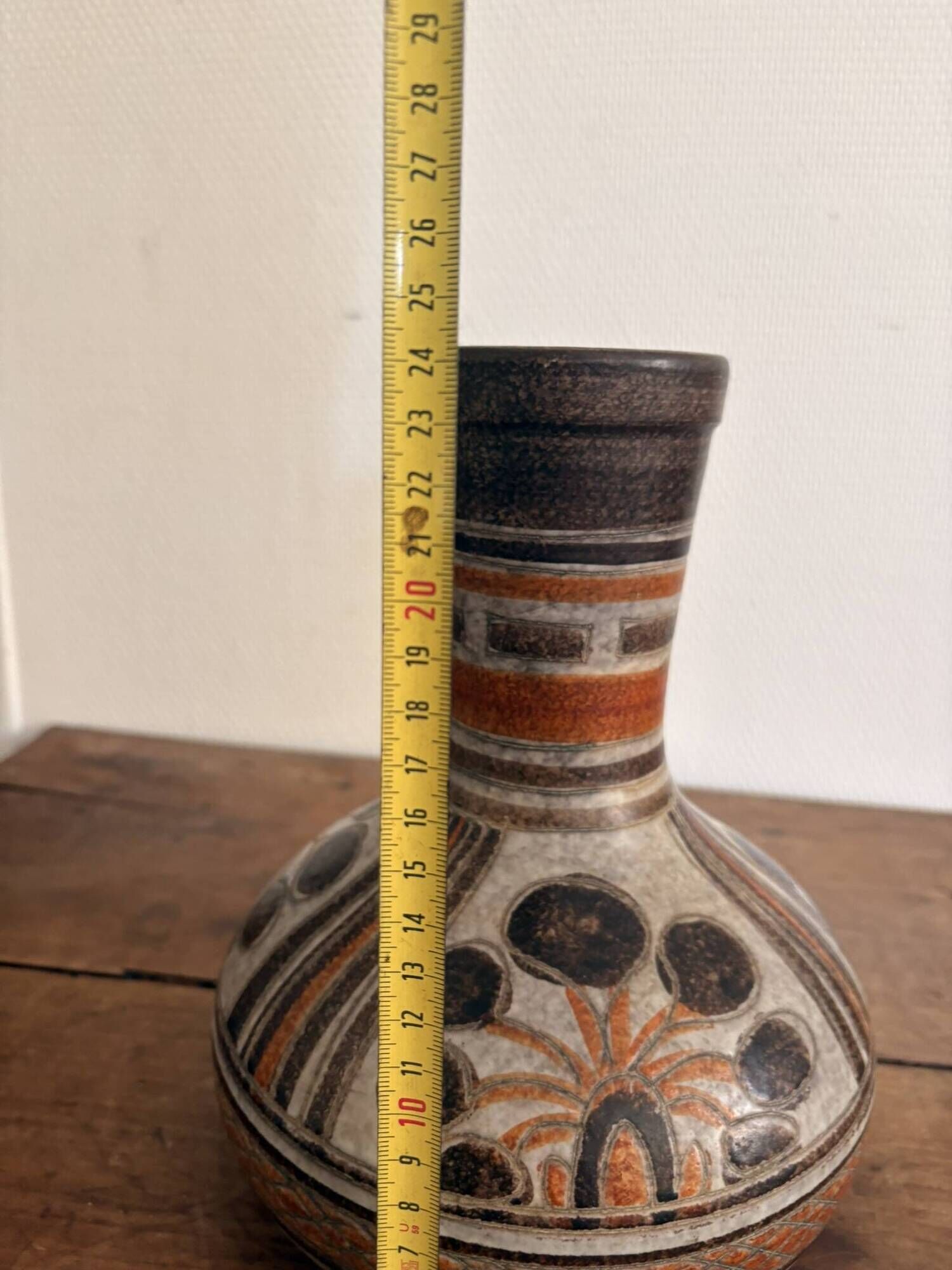 Italian Vase Ars Ceramic Italy 1950 Tuscan Design Fat Lava Etruscan