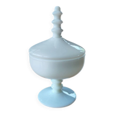 Bonbonnière vintage en opaline blanche