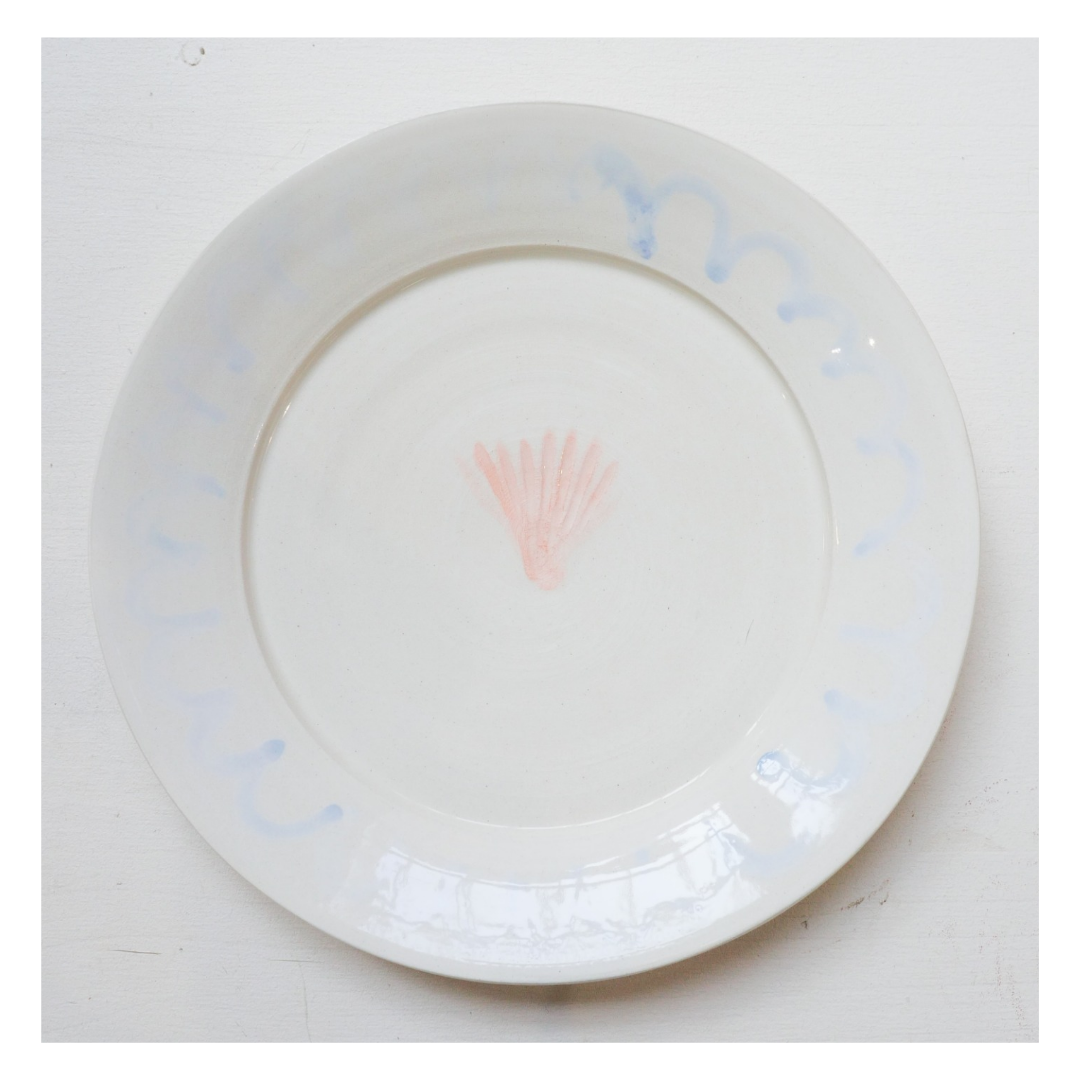 Blue artisanal shellfish plate