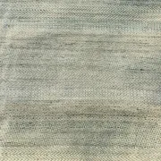 Minimalist Handmade Area Rug in Ivory. Hand-Knotted Wool and Bamboo Carpet