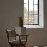 Henning Kjærnulf, Oak and lambswool armchair, "Kurul" model, Mid-century, 1960s