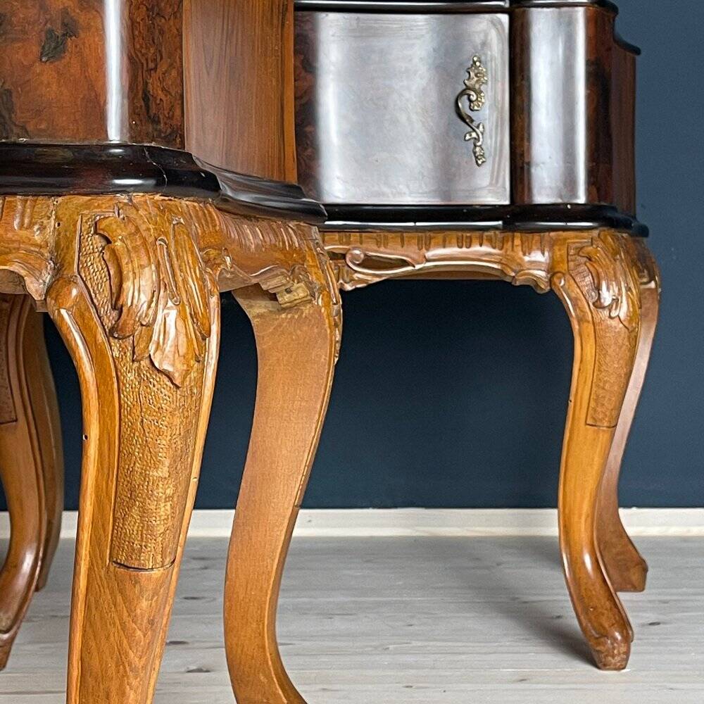 Vintage wooden bedside tables, Italy, 1950s, set of 2